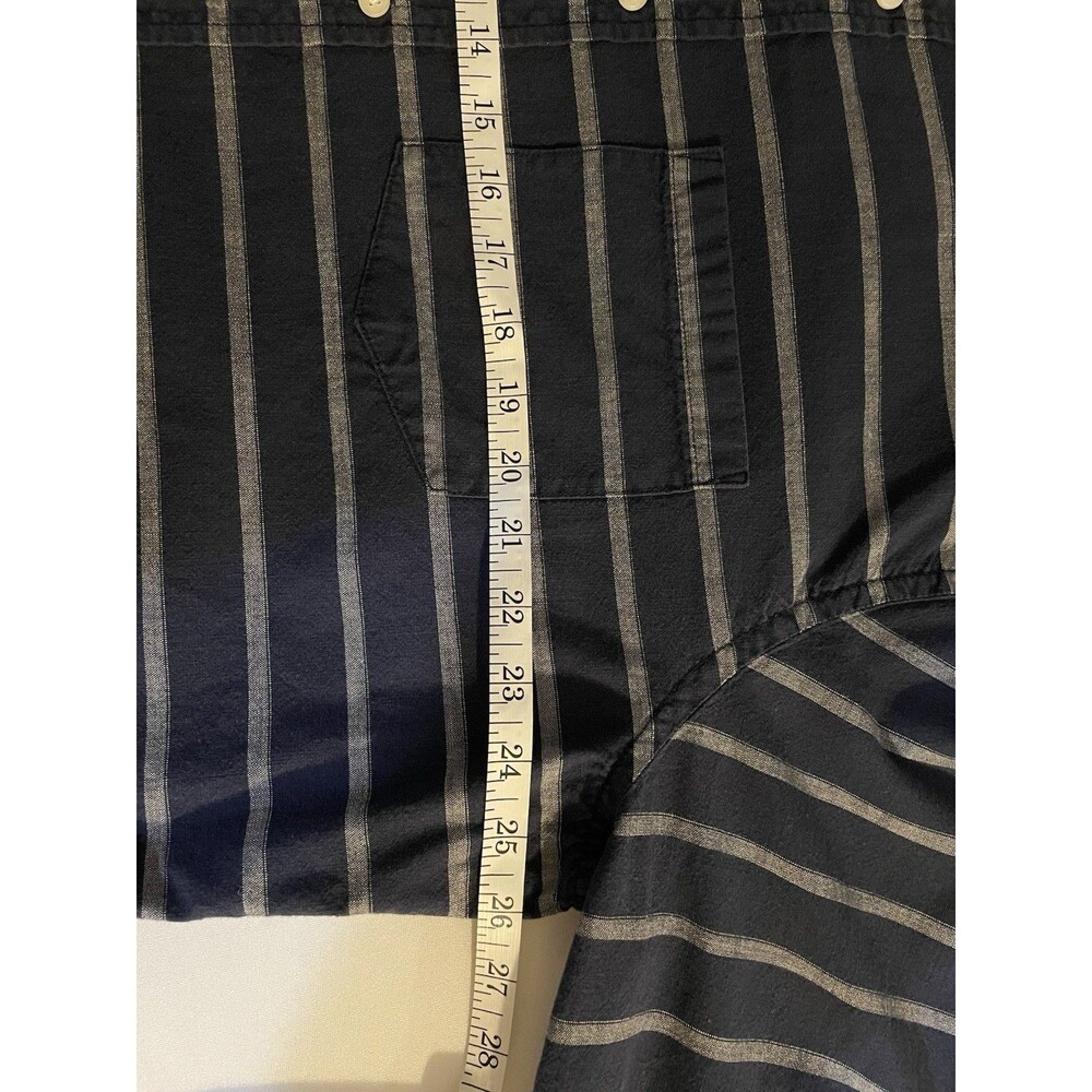 American Eagle Outfitters Shirt Men’s XXL Navy Striped Long Sleeve Button Down - Picture 5 of 7